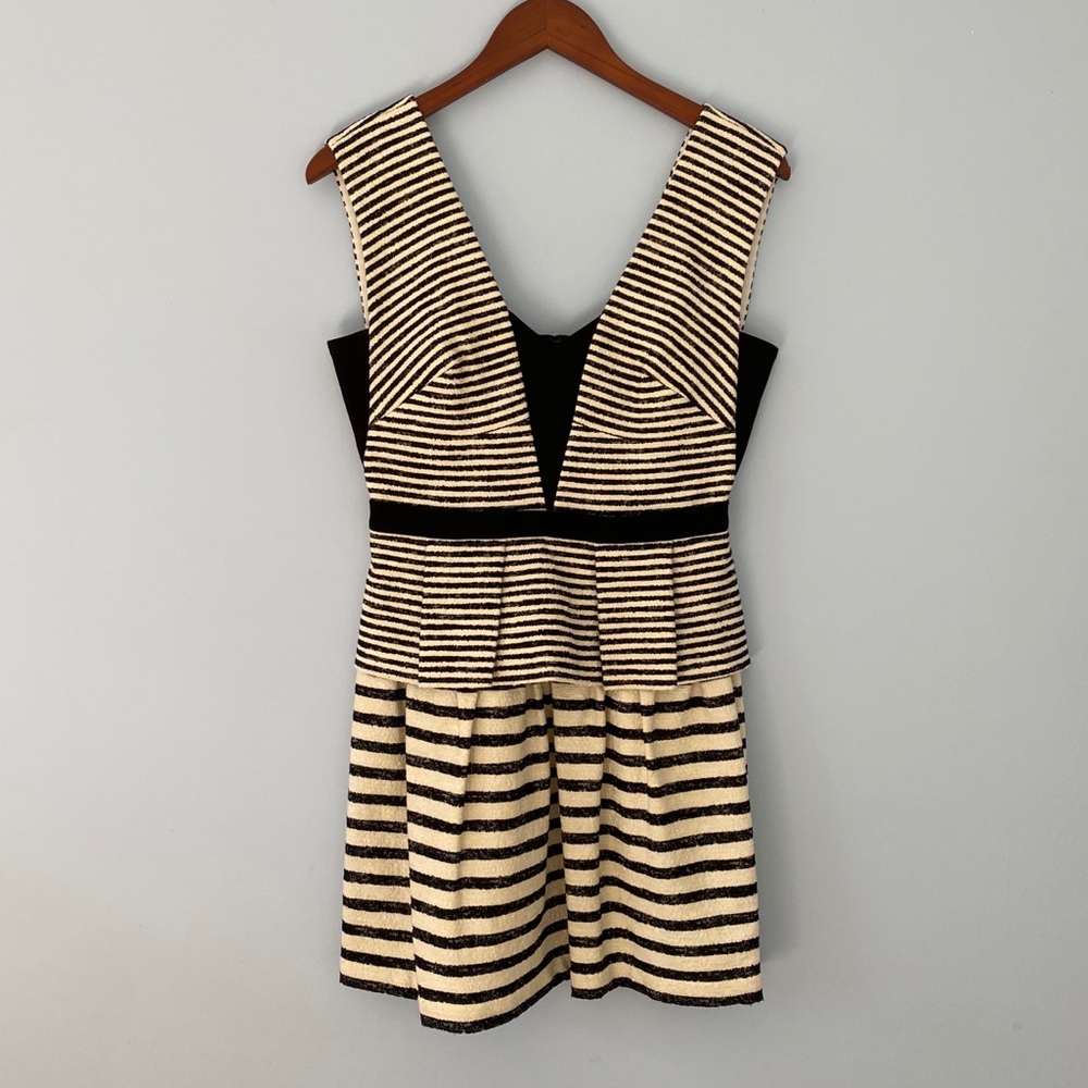 BCBG Piper Stripe Sleeveless Peplum Dress 4